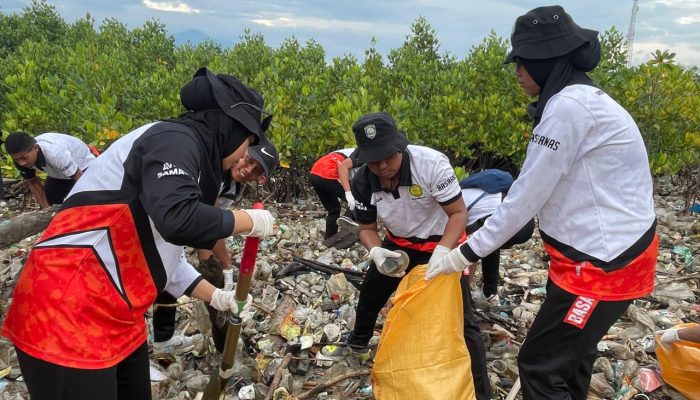 Basarnas Palu Ambil Bagian Bersihkan Sampah di Kawasan Mangrove Dupa