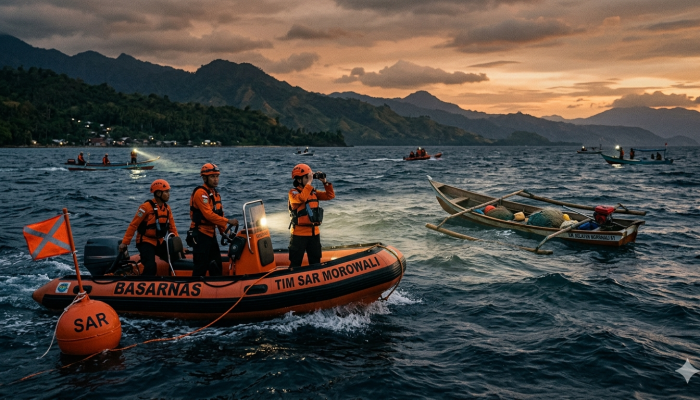 Nelayan Morowali Dilaporkan Jatuh dari Perahu Saat Memancing, Tim SAR Lakukan Pencarian