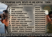 Ini Identitas 13 Penumpang Kapal Hilang di Teluk Tomini