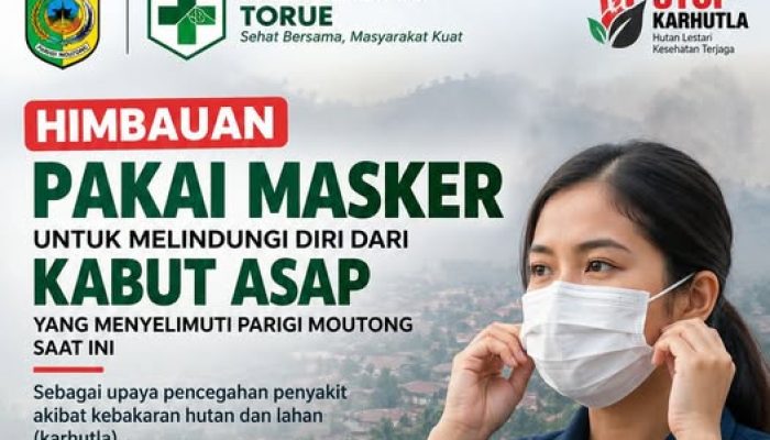 Puskesmas Torue Imbau Warga Pakai Masker Antisipasi Kabut Asap Karhutla